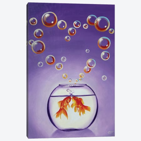 Two Loving Goldfish Canvas Print #RSR259} by D. "Rusty" Rust Canvas Wall Art