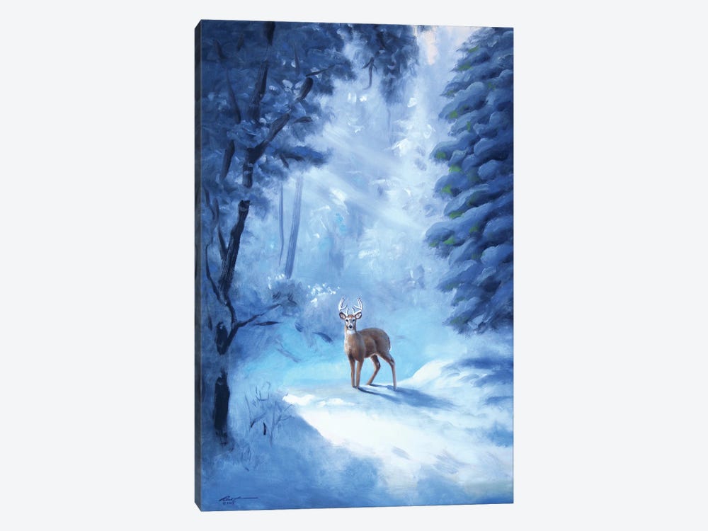 Buck In Snow by D. "Rusty" Rust 1-piece Canvas Art Print