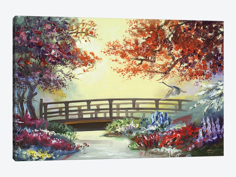 Heron by the Bridge by D. "Rusty" Rust 1-piece Canvas Art Print