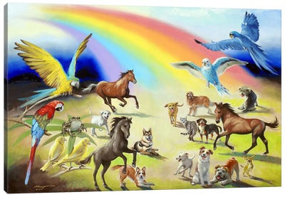 Rainbow Bridge Canvas Art Print - Rainbow Art