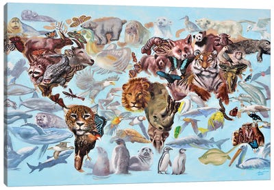 Transformation - Illusion Canvas Art Print - Rhinoceros Art