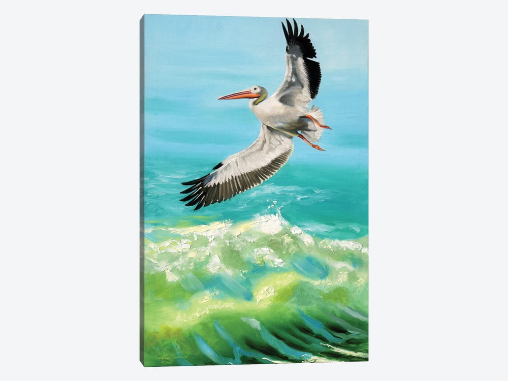 White Pelican on the Hunt by D. "Rusty" Rust 1-piece Art Print