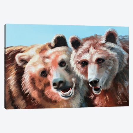 Two Brown Bears Canvas Print #RSR310} by D. "Rusty" Rust Canvas Print