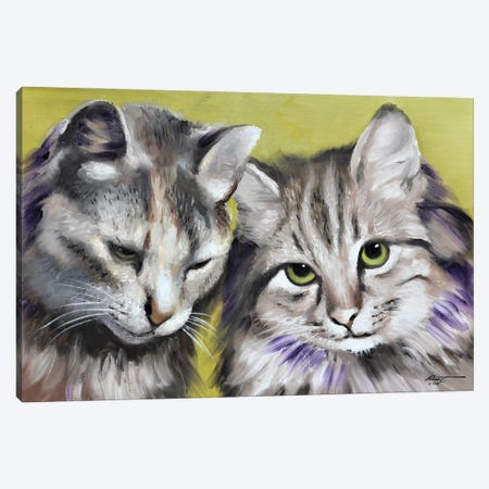 Loving Cats Canvas Print #RSR316} by D. "Rusty" Rust Canvas Art