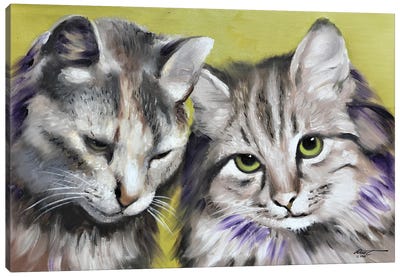 Loving Cats Canvas Art Print - D. "Rusty" Rust