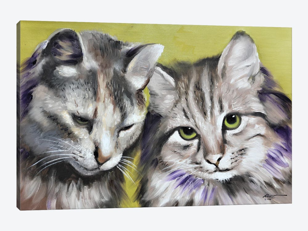 Loving Cats by D. "Rusty" Rust 1-piece Canvas Wall Art
