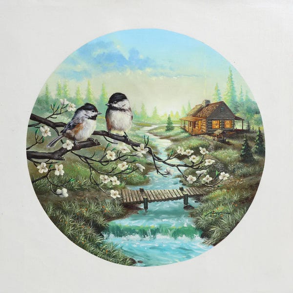 Cabins: Two Chickadees by D. "Rusty" Rust