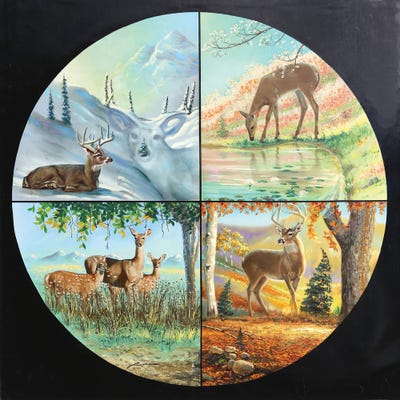 Deer Four Seasons by D. "Rusty" Rust art print