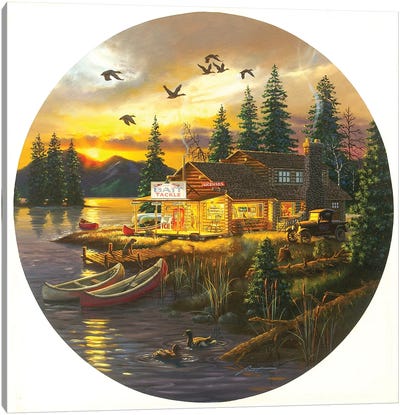 Rusty's Retreat Canvas Art Print - Rowboat Art