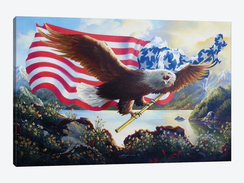 Eagle Us Map by D. "Rusty" Rust 1-piece Art Print