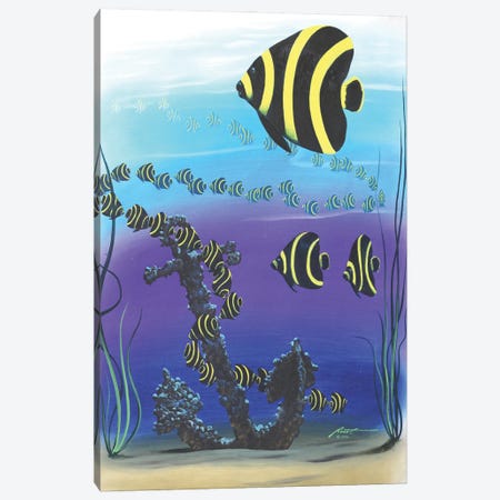 French Angelfish Illusion Canvas Print #RSR348} by D. "Rusty" Rust Canvas Wall Art