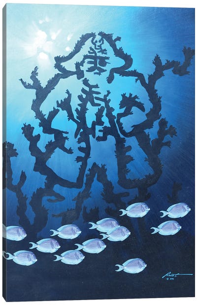 Pirate Canvas Art Print - Coral Art