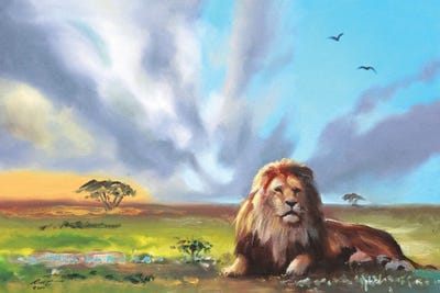 Lounging Lion by D. "Rusty" Rust canvas print