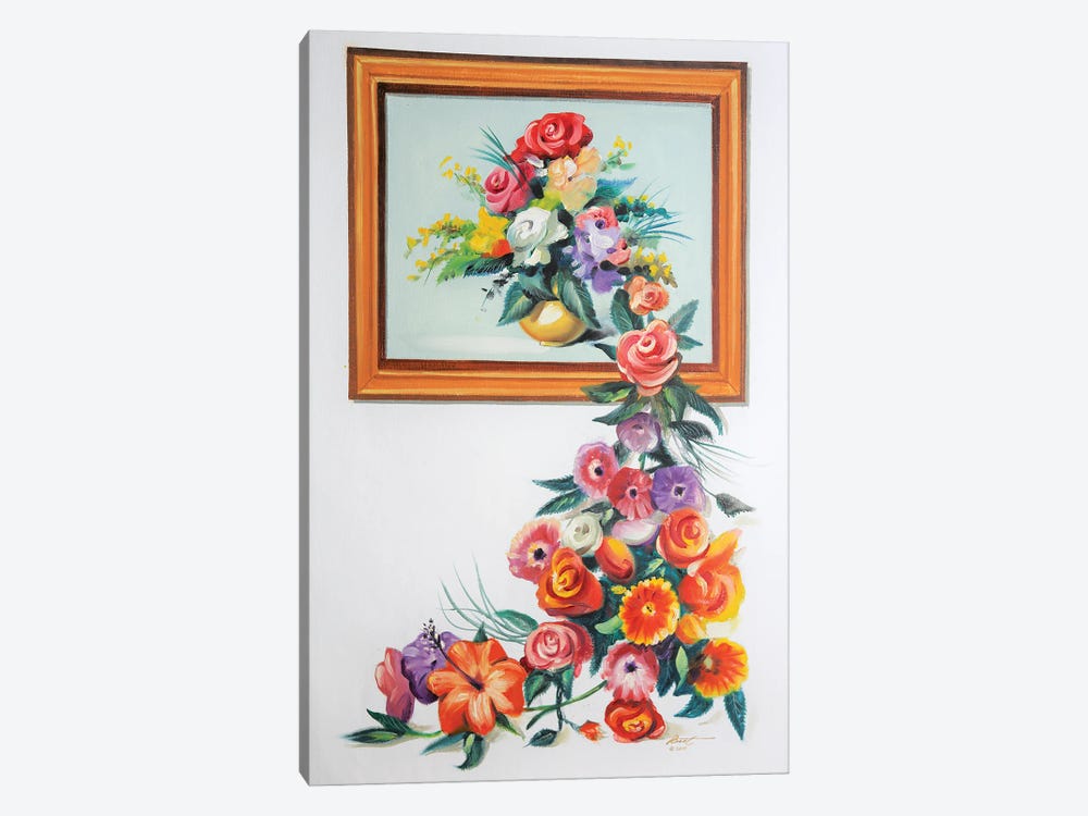Flower In Frame - Illusion by D. "Rusty" Rust 1-piece Canvas Wall Art