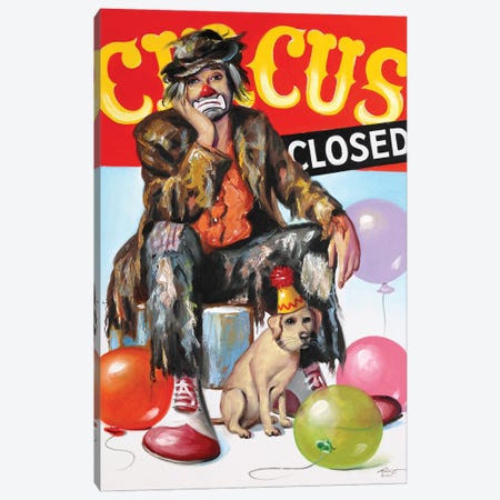 Clown - Circus Closed Canvas Print #RSR379} by D. "Rusty" Rust Art Print