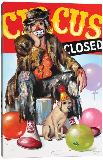 Clown - Circus Closed Canvas Art Print - Clown Art