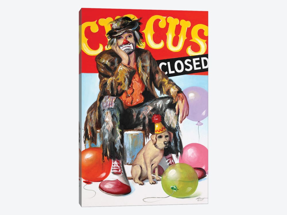 Clown - Circus Closed by D. "Rusty" Rust 1-piece Canvas Art Print