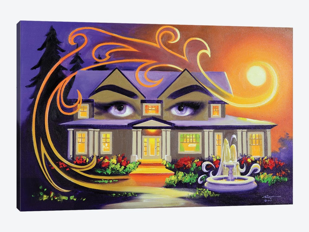 Eyes On You - House Illusion by D. "Rusty" Rust 1-piece Canvas Wall Art