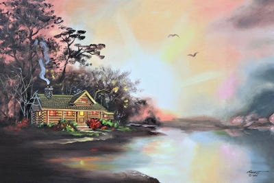 Cabin At Daybreak by D. "Rusty" Rust art print