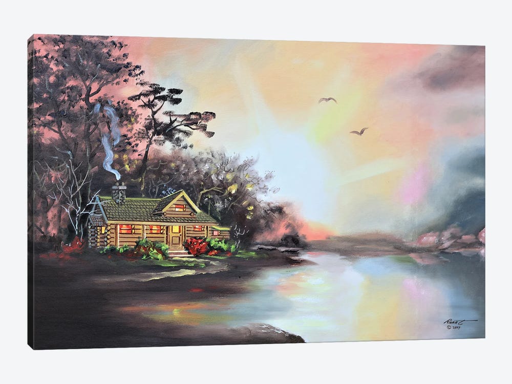 Cabin At Daybreak by D. "Rusty" Rust 1-piece Art Print