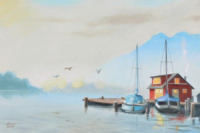 Boathouse by D. "Rusty" Rust art print