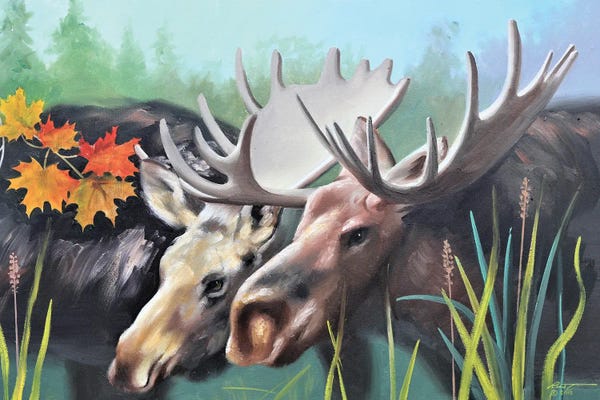 Moose: A Pair Of Moose by D. "Rusty" Rust