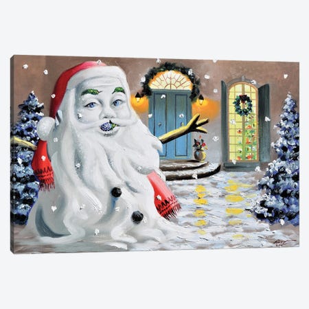 Santa Snowman Canvas Print #RSR393} by D. "Rusty" Rust Canvas Print