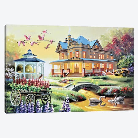 Pretty House With Wildlife Canvas Print #RSR397} by D. "Rusty" Rust Canvas Art