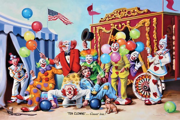 Amusement Parks: Ten Clowns by D. "Rusty" Rust