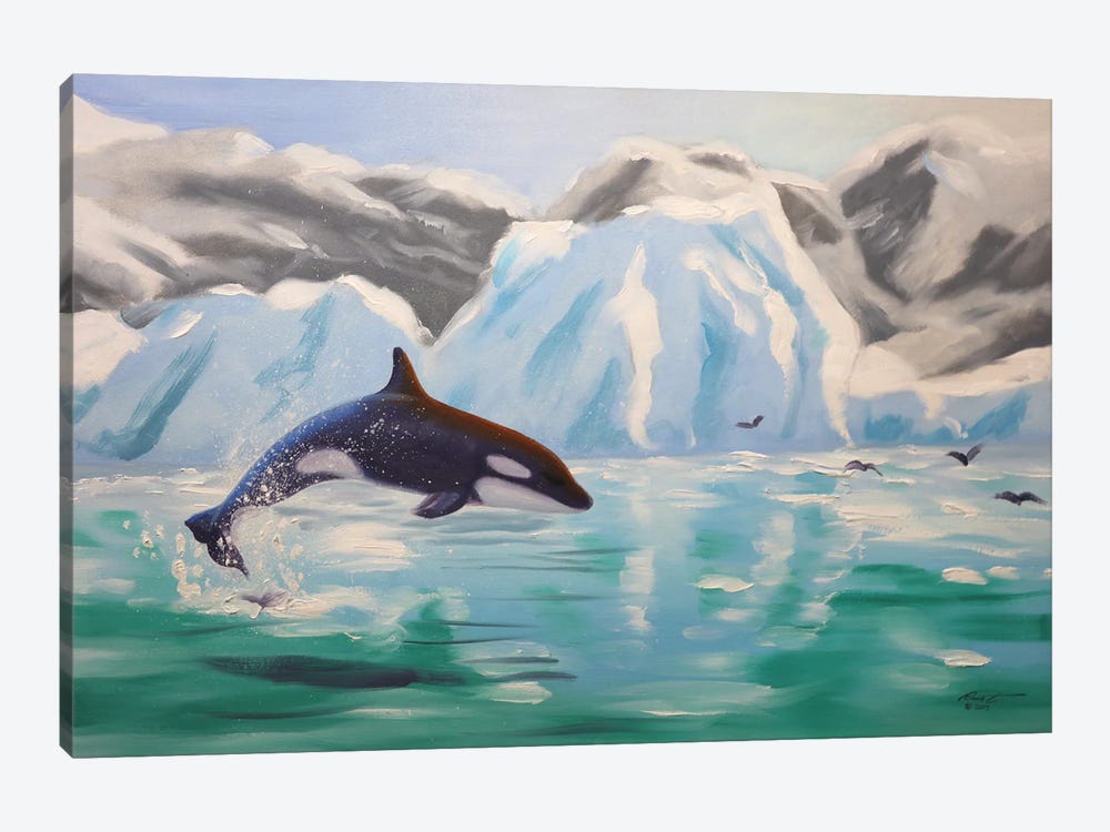 Orca Whale by D. "Rusty" Rust 1-piece Canvas Print