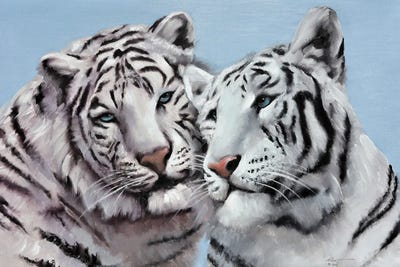 Loving White Tigers by D. "Rusty" Rust art print