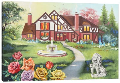 Alphabet House Canvas Art Print - Fountain Art