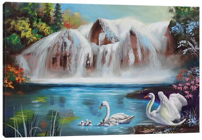 Bird House Canvas Art Print - Swan Art