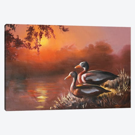 Black Bellied Whistling Ducks Canvas Print #RSR452} by D. "Rusty" Rust Canvas Wall Art