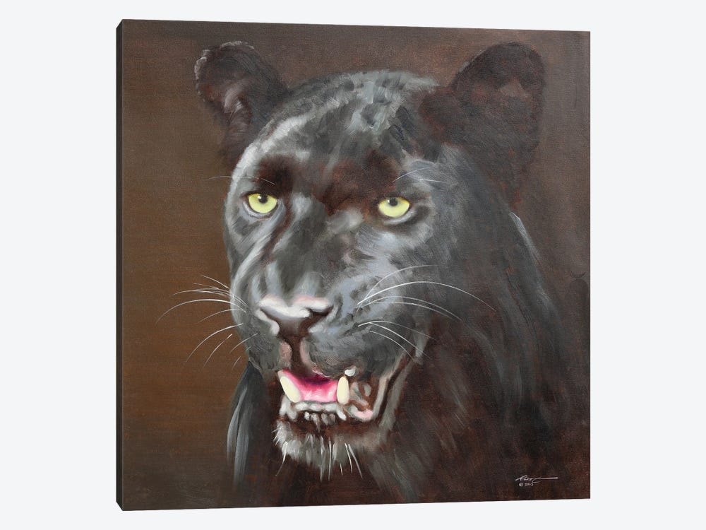 Black Leopard by D. "Rusty" Rust 1-piece Canvas Artwork