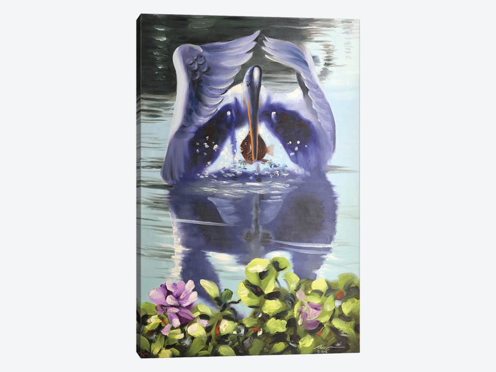 Blue Heron Illusion by D. "Rusty" Rust 1-piece Canvas Artwork