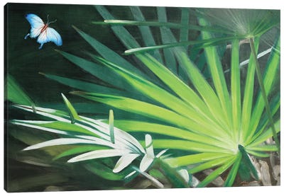 Butterfly Canvas Art Print - Ferns