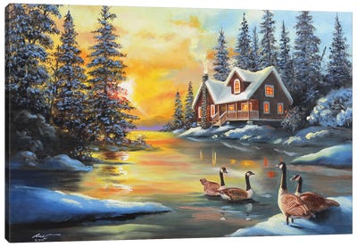 Canada Geese Canvas Art Print - Cabins