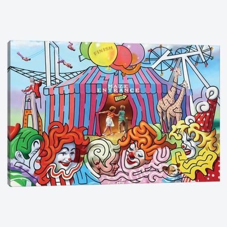Circus Maze Canvas Print #RSR470} by D. "Rusty" Rust Canvas Wall Art