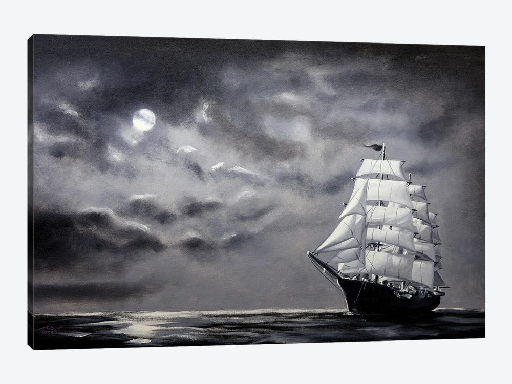 Clipper Ship II by D. "Rusty" Rust 1-piece Canvas Wall Art