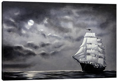 Clipper Ship II Canvas Art Print - Warship Art