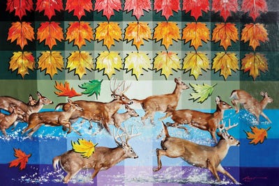 Deer Run by D. "Rusty" Rust canvas print