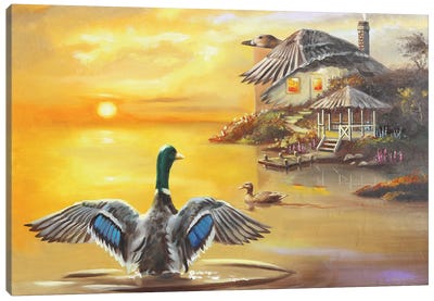 Duck Inn Canvas Art Print - Cabins