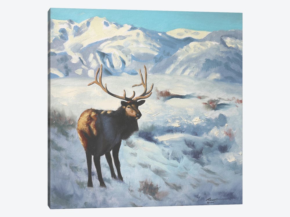 Elk by D. "Rusty" Rust 1-piece Canvas Artwork