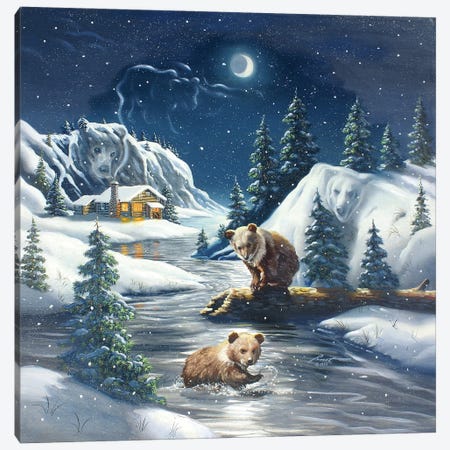 Bears Canvas Print #RSR4} by D. "Rusty" Rust Canvas Art
