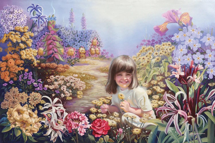 Girl Flowers by D. "Rusty" Rust wall art