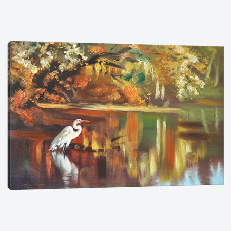 Great White Egret Canvas Print #RSR508} by D. "Rusty" Rust Canvas Art