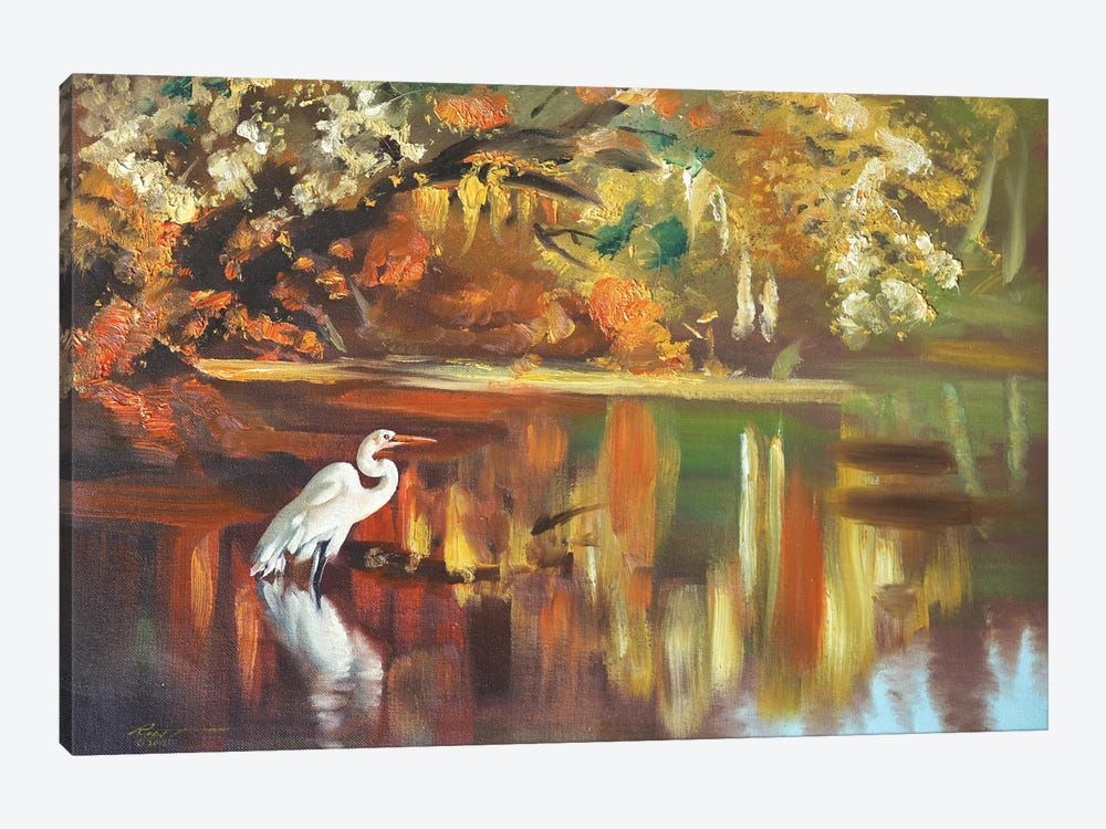 Great White Egret by D. "Rusty" Rust 1-piece Canvas Print