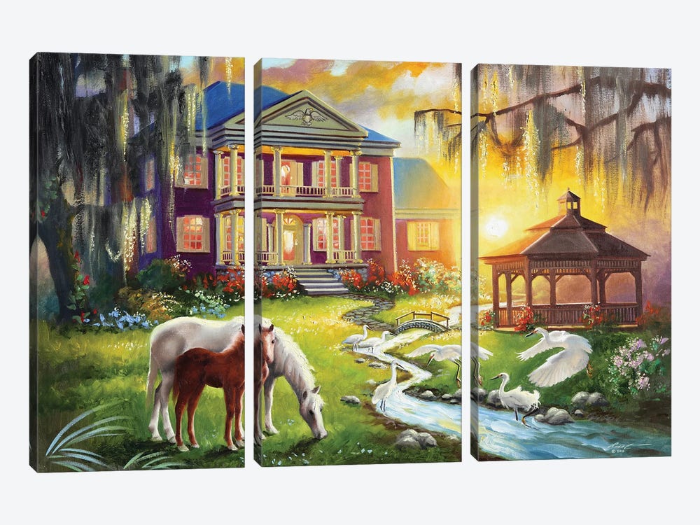 Horses Southern Dreams by D. "Rusty" Rust 3-piece Art Print