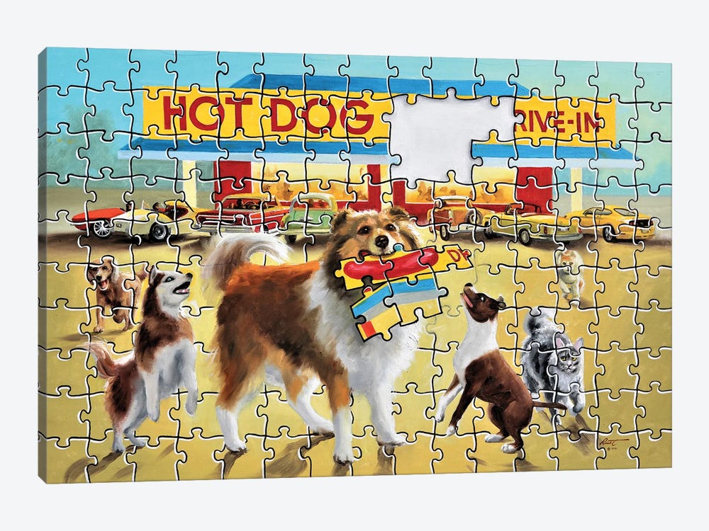 Hot Dog by D. "Rusty" Rust 1-piece Canvas Artwork